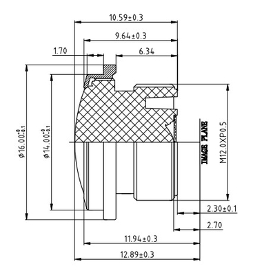 M12x0.5 φακός 1.28mm F2.2 καμερών αυτοκινήτων για το Drive του οργάνου καταγραφής