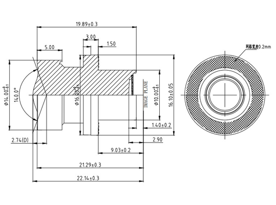 Αλουμινένιο φακό ευρείας γωνίας ADAS EFL4.48mm F/NO.1.6 HD Αλεξίσφαιρο φακό