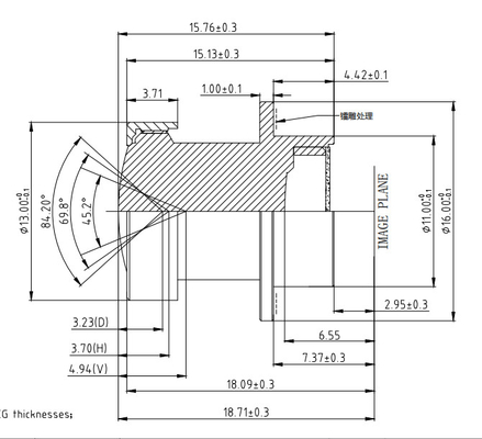 4.8 mm EFL σύστημα οθόνης κάμερας Ακοής με αισθητήρα μεγέθους OX03F10 1920*1536 FBL/FFL 2.95