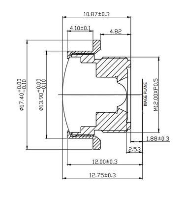 Αντίστροφος φακός M12x0.5 1.2mm F2.4 καμερών VGA αυτοκινήτων HD