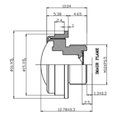 Έξυπνοι βοηθητικοί φακοί 0.81mm, 2$ος τρισδιάστατος 360 πανοραμικός φακός M10x0.5 καμερών οχημάτων Drive