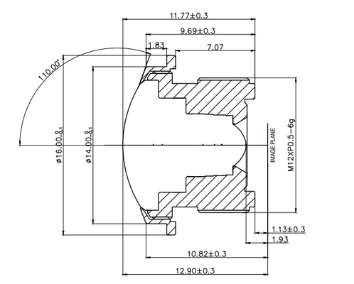 F2.0 0.95mm φακός καμερών αυτοκινήτων, VGA πανοραμικός φακός καμερών 360 βαθμού